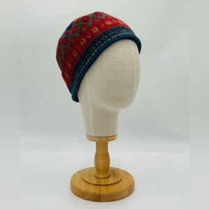 Mary Murphy Hood River Felted Wool Fair Isle Women's Beanie with Ponytail Hole